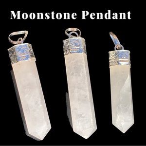Moonstone Point Pendant with Chain. Sold Individually